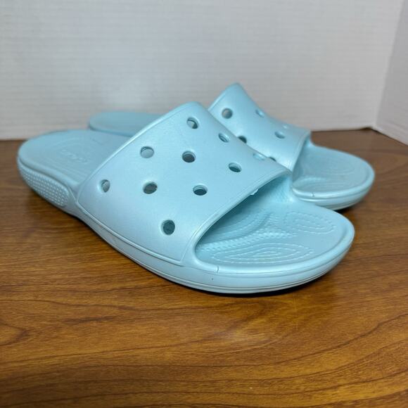 CROCS Baya II Slide Sandals Unisex Mens Sz 7 or Womens Sz 9 Turquoise Blue - Picture 1 of 4